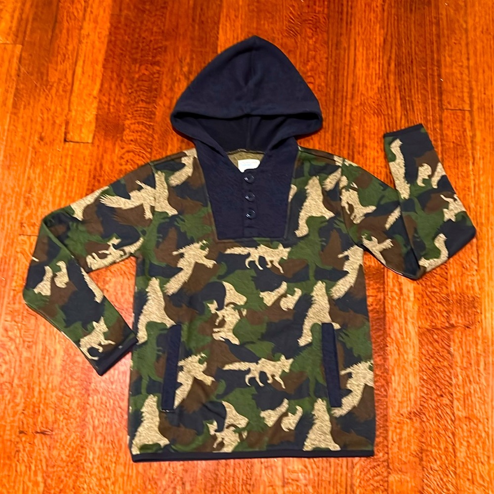 Crewcuts camo hoodie sweater